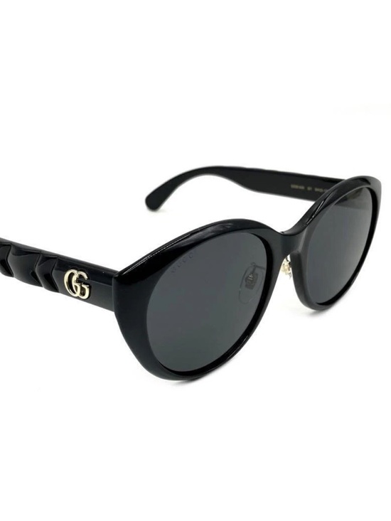 Gucci Accessories - Gucci Black Cat-Eye Sunglasses with Gold GG Emblem